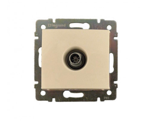 Розетка в сборе Legrand Valena, 1x TV, кат. 5е, экр., внутренняя, 51х58 мм (ВхШ), цвет: слоновая кость, (LEG.774330)