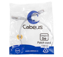 Патч-корд Cabeus PC-FTP-RJ45-Cat.5e-0.5m Кат.5е 0.5 м серый