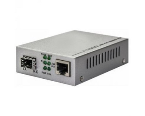 Медиаконвертер BOUZ, 10/100/1000-Base-T - 1000Base-FX, SFP порт, БП DC