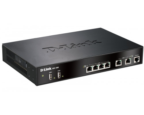 Маршрутизатор D-Link, DSR, портов: 7, LAN: 4, WAN: 2, скорость мб/с: 950, USB: Да, 44х280х180 мм (ВхШхГ), цвет: чёрный, порт RJ-45, DSR-1000/B1A