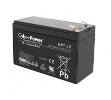 Аккумулятор для ИБП CyberPower, 100х65х150 мм (ВхШхГ),  Необслуживаемый свинцово-кислотный,  12V/7 Ач, цвет: чёрный, (GP7-12)
