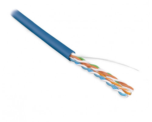Кабель витая пара Hyperline, PVC, U/UTP, кат. 5е, проводник Ø 0,51мм, 305м, тип прокладки: внутри зданий, цвет: синий