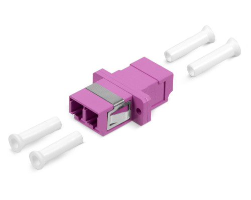 Cabeus DLC-DLC-MM-OM4 Проходной соединитель LC-LC duplex, MM-OM4(для многомодового кабеля), корпус пластмассовый (SC Adapter Simplex dimension)