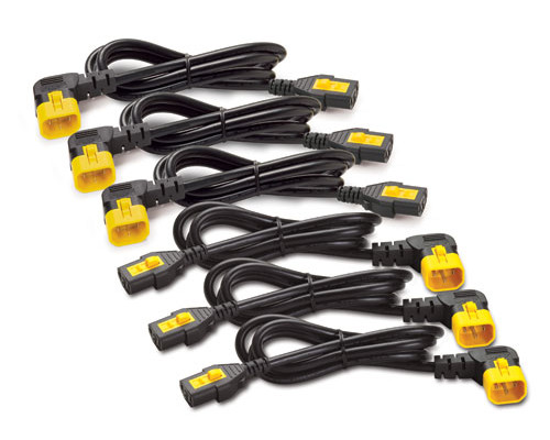 Силовой шнур APC, IEC 320 C13, вилка IEC 60320 С14, 1.22 м, 10А, 3 шнура с левым углом, 3 шнура с правым углом., цвет: чёрный