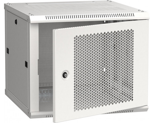 Шкаф навесной ITK LINEA W, 19", 9U, 500х600х600 мм (ВхШхГ), дверь: перфорация, разборный, цвет: серый