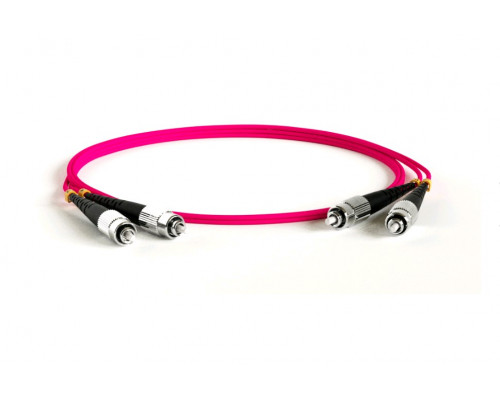 Комм. шнур оптический Hyperline, Duplex FC/FC, OM4 50/125, LSZH, 0,5м, Ø 2мм, цвет: маджента