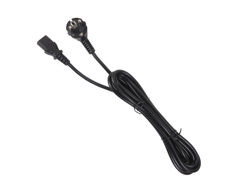 Силовой шнур BNH, IEC 60320 С13, вилка Schuko, 3 м, 10А, с заземлением, сечение 3×1.0, цвет: чёрный