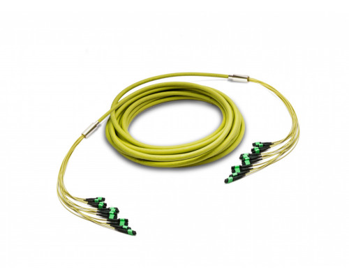 Комм. шнур оптический Eurolan, MTP/MTP, OS2 9/125, LSZH (нг(A)-HF), 1м, Ø 8,4мм, зелёный хвостовик, цвет: жёлтый