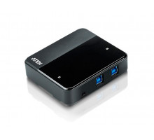 Переключатель KVM Aten, портов: 2, 26,8х93х93,7 мм (ВхШхГ), USB, цвет: чёрный