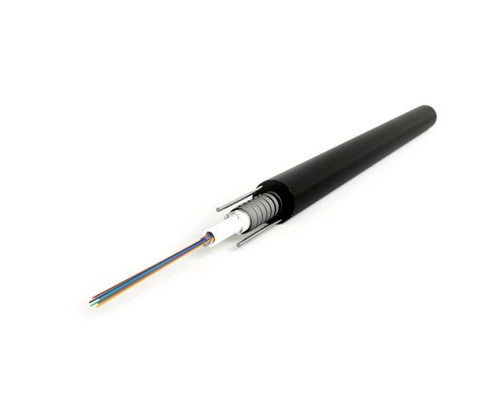 Кабель ВО Hyperline FO-SRA-OUT Loose tube,  16хОВ, OM3 50/125, PE, Ø 8,3мм, снаружи зданий в грунт, гофрированная стальная лента, цвет: чёрный