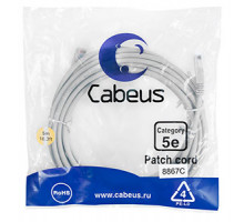 Патч-корд Cabeus PC-UTP-RJ45-Cat.5e-5m-LSZH Кат.5е 5 м серый