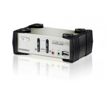 Переключатель KVM Aten, Altusen, портов: 2 х SPHD-15, 550х870х140 мм (ВхШхГ), USB, PS/2, цвет: чёрный