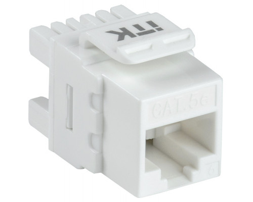 Модуль розеточный ITK, keystone, 1хRJ45(8P8C), 180°, кат. 5е, неэкр., 1 шт, цвет: белый