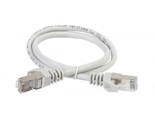 Шнур комм. ITK, кат. 5е, экр., FTP, RJ45/RJ45, PVC, 1м, серый