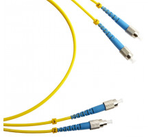 Комм. шнур оптический Hyperline, Duplex FC/FC (UPC), OS2 9/125, LSZH, 15м, Ø 2мм, синий хвостовик, цвет: жёлтый