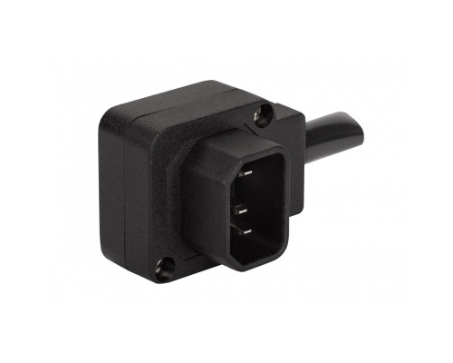 Вилка Lanmaster, вилка IEC 60320 С14, 10А, разборная, угловая, цвет: чёрный