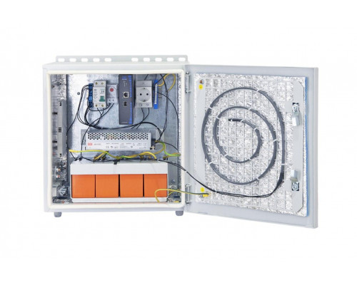 Коммутационный шкаф с термостабилизацией и резервным питанием 48В-9Ач в промышленном исполнении IP66