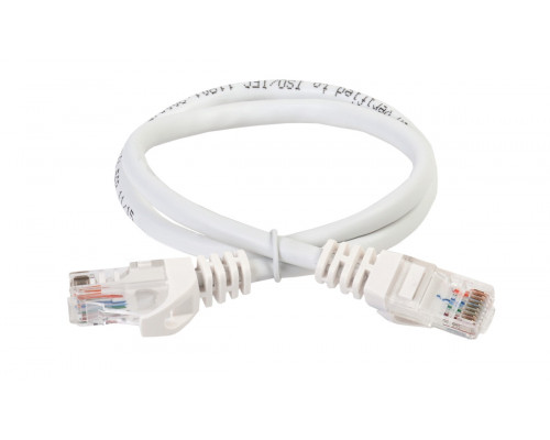 Шнур комм. ITK, кат. 5е, неэкр., U/UTP, RJ45/RJ45, PVC, 1.5м, белый