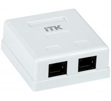 Розетка в сборе ITK, 2x RJ45(8P8C), кат. 5е, неэкр., для настенного монтажа, упаковка: 1 шт, цвет: белый, (CS2-1C5EU-22)