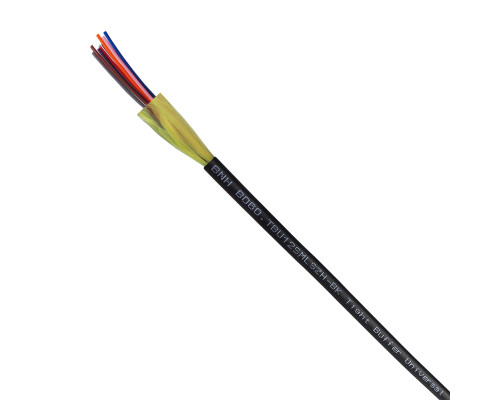 Кабель ВО BNH Tight Buffer,  12хОВ, OS2 9/125, LSZH-UV (нг(A)-HF), Ø 5,5мм, катушка, цвет: чёрный