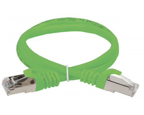 Шнур комм. ITK, кат. 5е, экр., FTP, RJ45/RJ45, PVC, 1м, зелёный