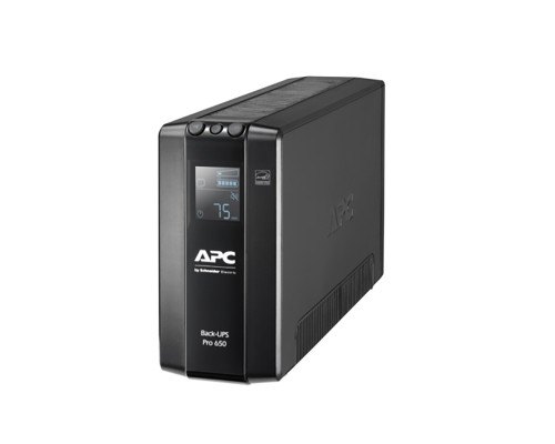ИБП APC Back-UPS Pro, 650ВА, линейно-интерактивный, настольный, 119х91х310 (ШхГхВ), 230V,  однофазный, (BR650MI)