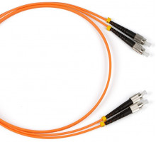 Комм. шнур оптический Hyperline, Duplex FC/FC, OM2 50/125, LSZH, 20м, Ø 2мм, чёрный хвостовик, цвет: оранжевый