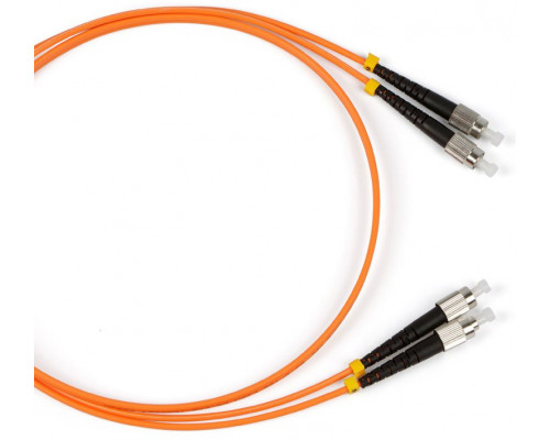 Комм. шнур оптический Hyperline, Duplex FC/FC, OM2 50/125, LSZH, 20м, Ø 2мм, чёрный хвостовик, цвет: оранжевый