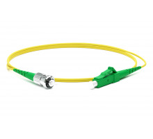 Комм. шнур оптический Hyperline, Simplex LC/ST (APC), OS2 9/125, LSZH, 10м, Ø 2мм, зелёный хвостовик, цвет: жёлтый