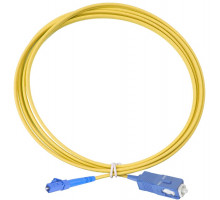 Комм. шнур оптический Eurolan Tight Buffer, Simplex SC/LC, OS2 9/125, LSZH (нг(A)-HF), 3м, синий хвостовик, цвет: жёлтый