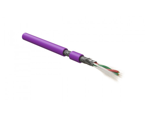 Кабель интерфейсный промышленный Hyperline PROFIBus-DP, SF/UTP, 1 пар., PVC, Ø 7,8мм, 500м, для групп. прокладки, для шины, цвет: фиолетовый