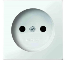 Лиц. панель розеточная Merten System M, 1х CEE 7, плоская, внутренняя, шторки, цвет: активный белый (MTN2030-0325)