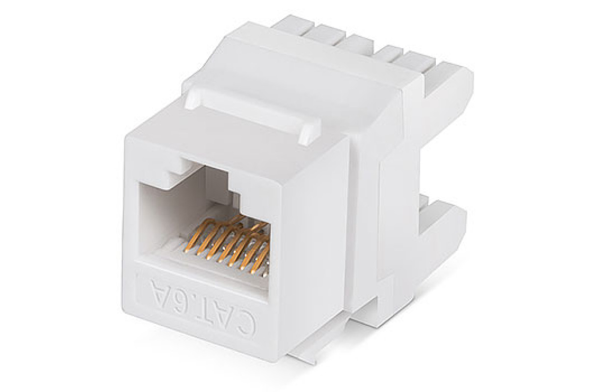 Cabeus keystone jack. Вставка Keystone Jack RJ-45(8p8c), категория 6, 110 IDC, белый. KJ-rj45-Cat.5e-sh-180 degree. Розетка накладная 6cat. Модульная вилка tx6.