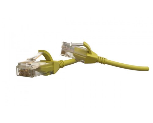 Шнур комм. Hyperline, кат. 6, неэкр., U/UTP, RJ45/RJ45, LSZH, AWG28 2м, жёлтый
