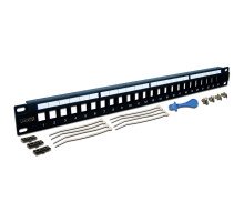 Комм. патч-панель Lanmaster, 19&quot;, 1HU, портов: 24 х RJ45, кат. 6, неэкр., цвет: чёрный, (LAN-PPL24S6)