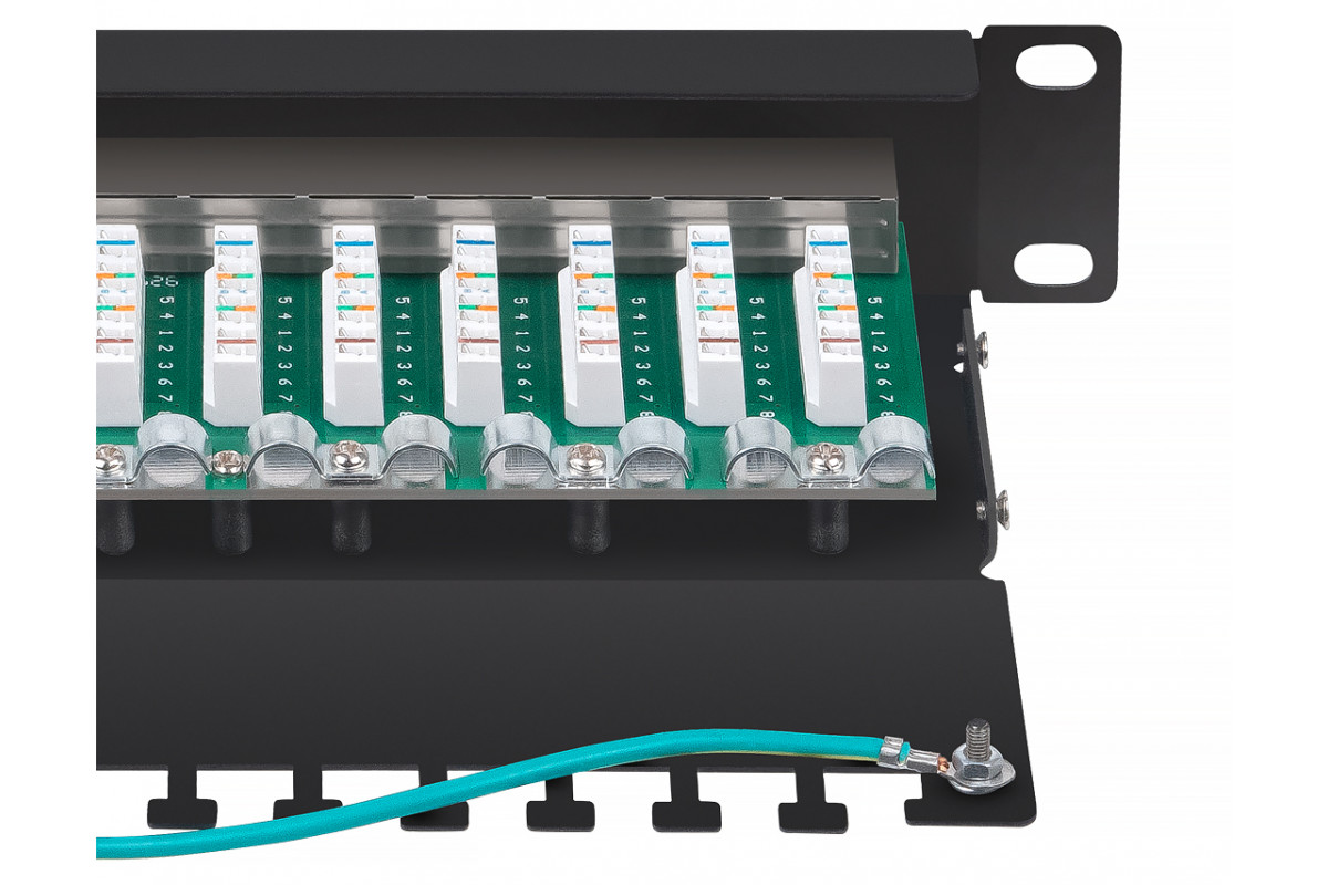 Панель 10. Pl-24-Cat.6-sh-Dual IDC. Cabeus pl-12-Cat.6 10