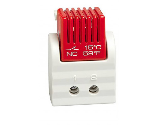 Термостат STEGO FTO 011, 47х33х33 мм (ВхШхГ), на DIN-рейку, для нагревателя, 250V, красный, замкнутый контакт, NC, выкл. +15 °C