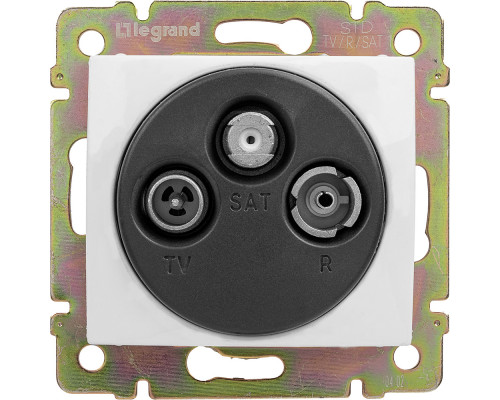 Розетка в сборе Legrand Valena, 3x TV/R/SAT, кат. 5е, экр., внутренняя, 51х58 мм (ВхШ), цвет: белый, (LEG.774435)