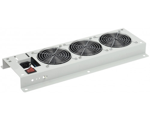 Вентилятор ITK, 230V, 19", 1U, 45х480 мм (ВхШ), вентиляторов: 3, IP20, поток: 465 м3/ч, для шкафов и стоек, цвет: серый