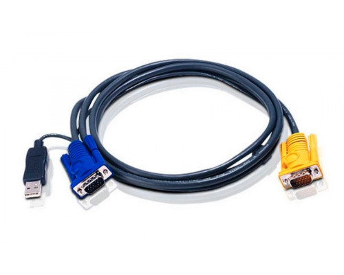 Шнур ввода/вывода Aten, SPHD-15, 3 м, встроенный конвертер PS/2-USB, (2L-5203UP)