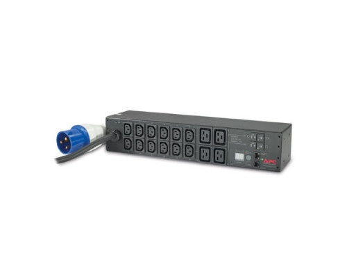 Блок силовых розеток APC, IEC 60320 С13 х 12, IEC 60320 С19 х 4, вход IEC 320 C13, шнур 3,66 м, 88х444х112 мм (ВхШхГ), 32А, чёрный