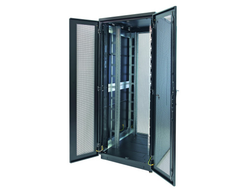 Дверь (к шкафу) Eurolan S3000, 47U, 2147х787х23 мм (ВхШхГ), распашная перфорированная, цвет: чёрный