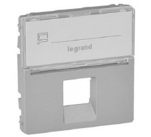 Лиц. панель розеточная Legrand Valena Life, 1х RJ45, 58х51 мм (ВхШ), плоская, с держателем маркировки для розетки RJ45, цвет: алюминий (LEG.755472)