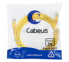 Патч-корд Cabeus PC-UTP-RJ45-Cat.5e-5m-YL Кат.5е 5 м желтый