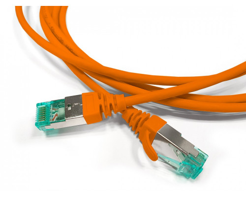 Шнур комм. Hyperline, кат. 6A, экр., S/FTP, RJ45/RJ45, LSZH, AWG30 2м, оранжевый