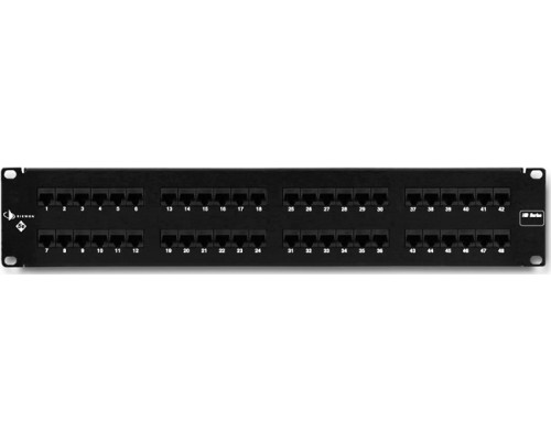 Комм. патч-панель Siemon, 19", 2HU, портов: 48хRJ45, кат. 5е, универсальная, неэкр., цвет: чёрный, (HD5-48)