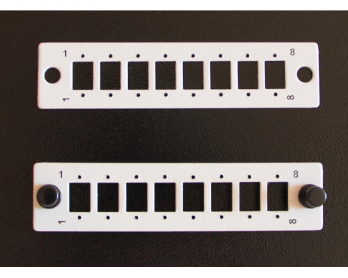 Лицевая панель Hyperline, 8 х FC-ST/UPC (SM/MM), Duplex 130х30, цвет: серый