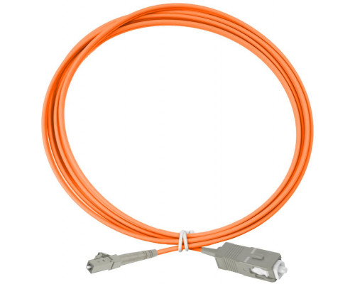 Комм. шнур оптический Eurolan Tight Buffer, Simplex SC/LC, OM2 50/125, LSZH (нг(A)-HF), 15м, серый хвостовик, цвет: оранжевый