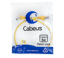 Патч-корд Cabeus PC-UTP-RJ45-Cat.5e-0.5m-YL-LSZH Кат.5е 0.5 м желтый