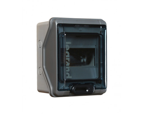 Щит электрический настенный Legrand Plexo, IP65, 1ряд.  6мод., с клеммным блоком, дверь: прозрачная, корпус: полистирол, цвет: серый